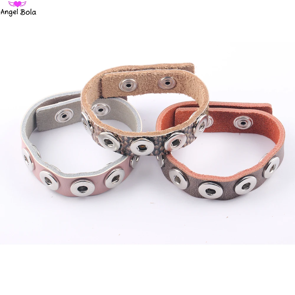 

Fashion Genuine leather 12MM snaps chunks buttons bracelet for women ,shoes,bags & more