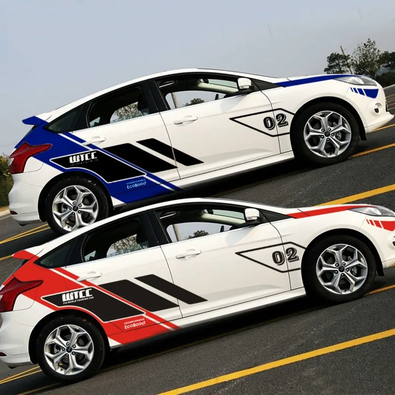 Классический WTCC дизайн автомобиля ВЕСЬ кузов виниловые Стикеры для декора для нового FORD FOCUS 2, наклейки для автомобиля, доступны 3 модели
