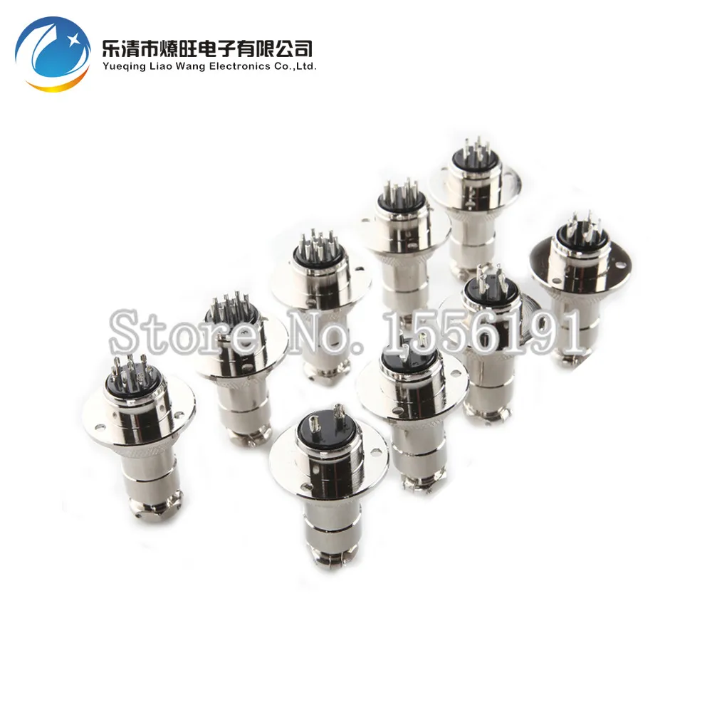 

5 sets GX20-6 6Pin With Flange Male Female 20mm Wire Panel Connector DF20 Circular Welding Aviation Plug Socket Air Connector