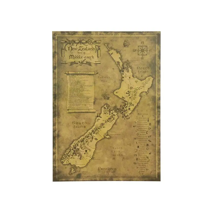TIE LER Новая Зеландия таинственная Старая карта Плакат восстановление древних способов карта крафт-бумага украшение картина плакат стикер на стену