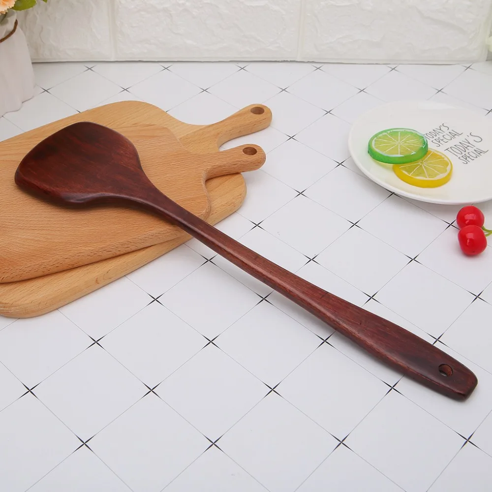 Bamboo Spoon Natural Health Wood Kitchen Accessories Slotted Mixing Shovels Holder Cooking Utensils Dinner Food Wok Supplies