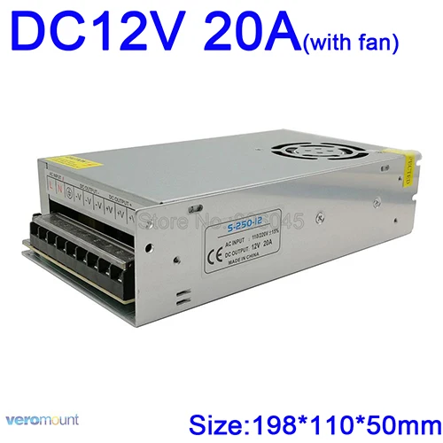 DC12V Светодиодные ленты драйвер адаптера питания 1A 2A 3A 5A 10A 15A 20A 30A 33A переключатель Питание AC110V-220V для работающего на постоянном токе 12 В в Мощность трансформатор - Цвет: 12V 20A Fan