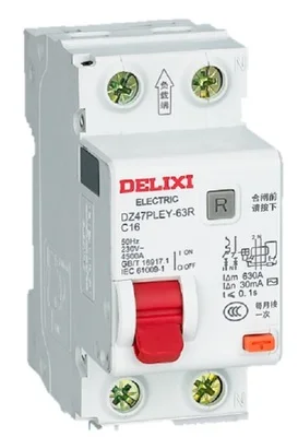 Защитный прерыватель цепи DELIXI RCBO автоматический выключатель DZ47PLEY CDB3LE 6A 10A 16A 20A