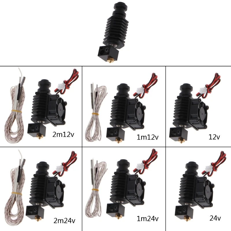 

For XCR-BP6 Improved 3D V6 Hexagon Hotend Kit 0.4mm/1.75mm Straight Through