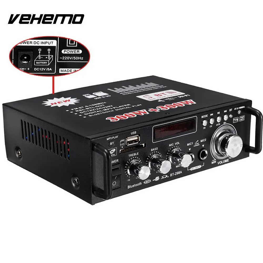 

Remote Control 600W Bluetooth Power Amplifier Portable HIFI Audio Auto Power Amplifier High Performance Stereo