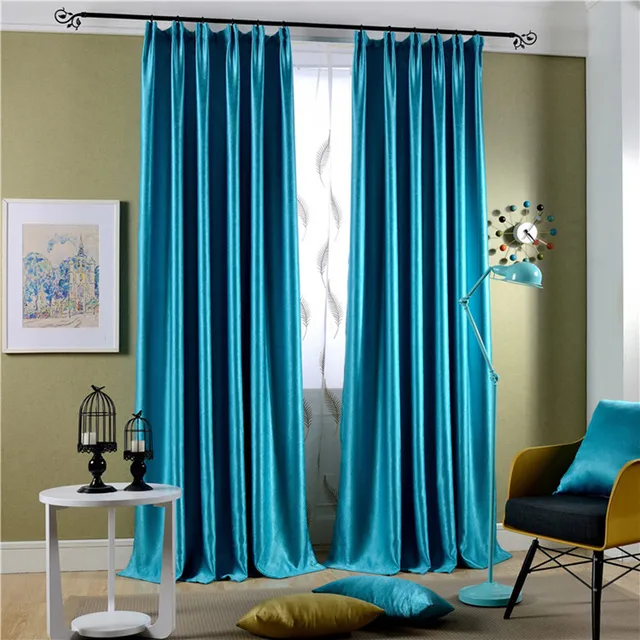 Moderne blauw geel 100% polyester gordijn voor woonkamer luxe ... Moderne blauw geel 100% polyester gordijn voor woonkamer luxe ...