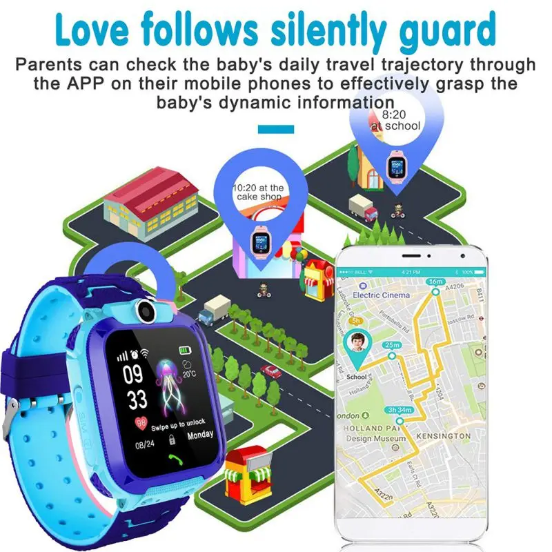 Goedkoop Kinderen \\ s Smart Waterdicht Horloge SOS Positionering Tracking Remote Monitoring Taal Intercom 2019 Smart Horloge