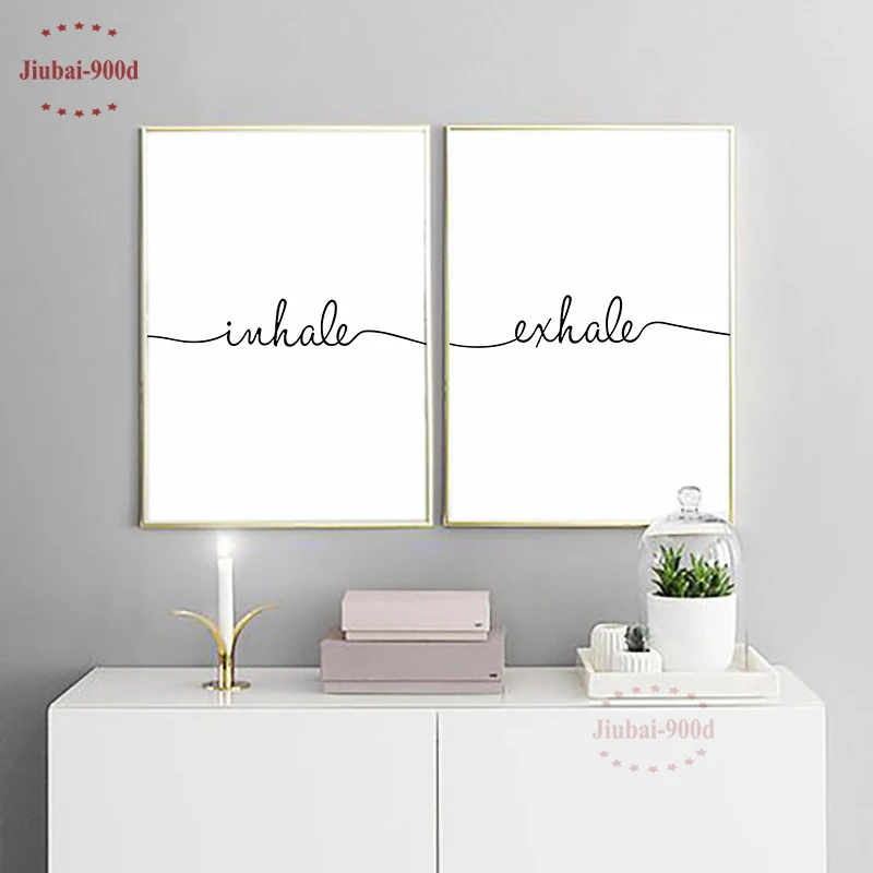 

900D Nordic Home Decoration Canvas Painting Inhale and Exhale Wall Pictures For Living Room Posters And Prints On The Wall SAN93