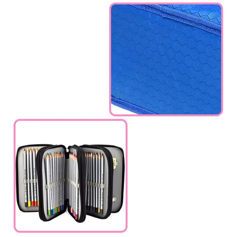 Caixa de Papelaria Esboço Escola Lápis Case Buracos Penalidade Grande Zíper Caneta Bolsa Quatro Multi Camadas Menino Meninas Conjunto 72 6 Material escolar e de escritório