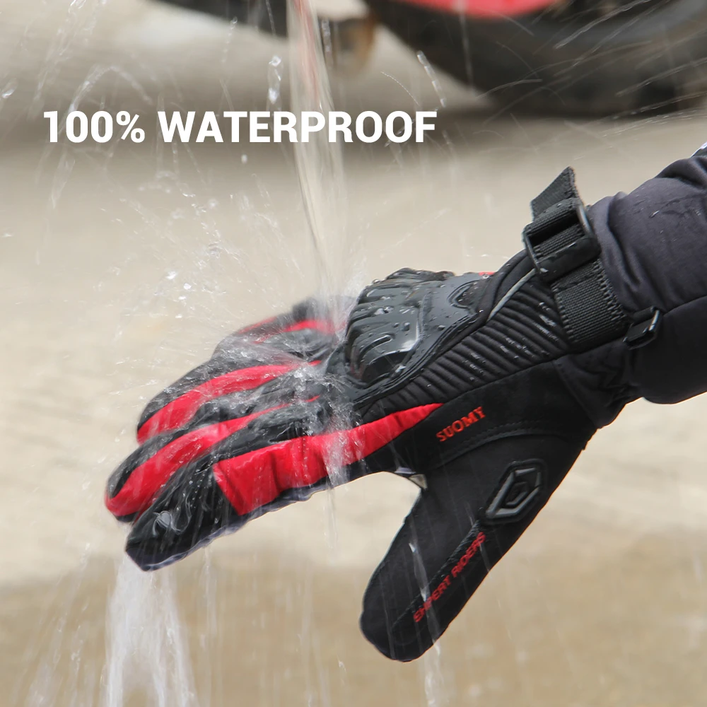 Guantes de Moto SUOMY para hombre 100% a prueba de agua a prueba de viento Guantes de invierno Guantes de Moto con pantalla táctil para motocicleta