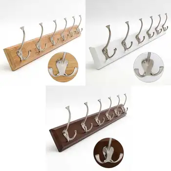 

Bamboo base with 6pcs metal hook coat hanger, wall mount holder,