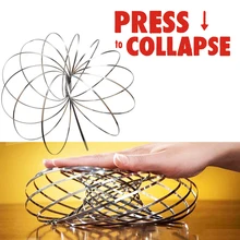 Удивительные потока кольцо игрушки кинетическая игрушка весна 3D Скульптура Кольцо смешно Открытый Интеллектуальные игры игрушка Непоседа Spinner металлические Brinquedos