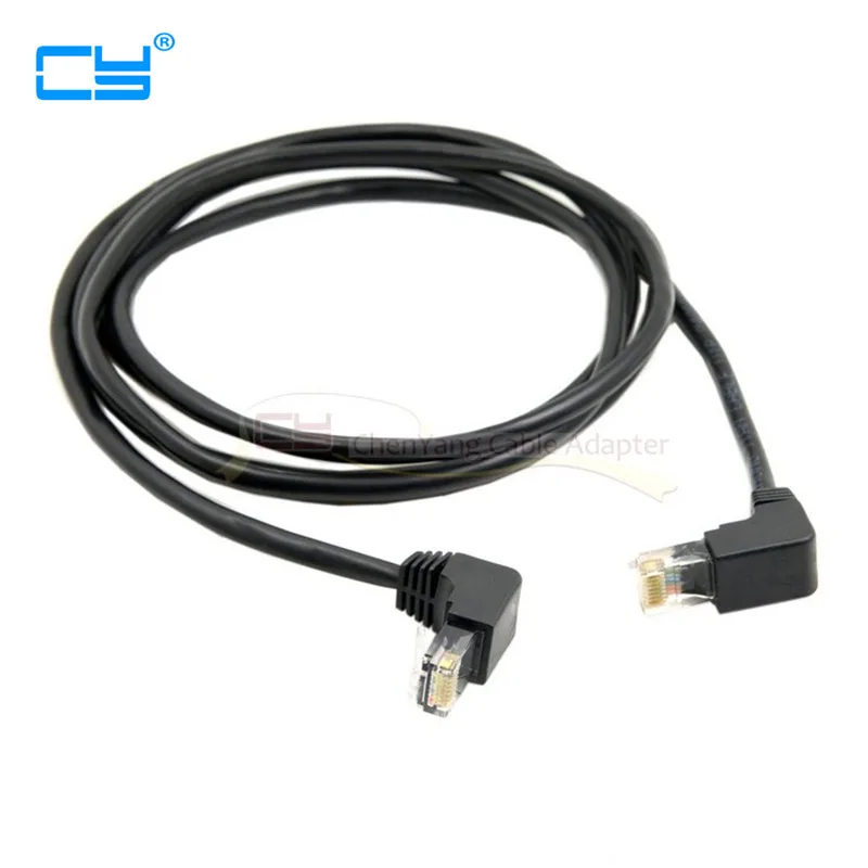 Двойной патч корд под прямым углом 90 дюймов 8P8C FTP STP UTP Cat 5e сетевой Lan Ethernet 2 м|cat 5e|patch