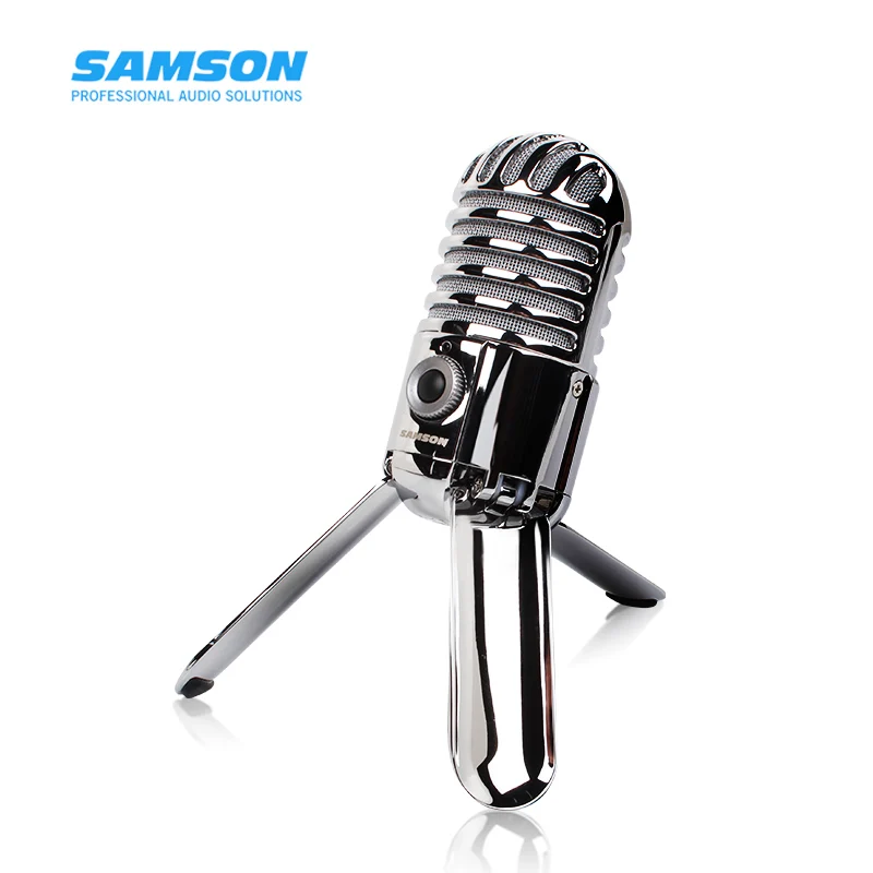 SAMSON Meteor Mic USB конденсаторный микрофон Студийный микрофон для компьютера ноутбука сетевой Подкаст, высокое качество звука - Цвет: silver