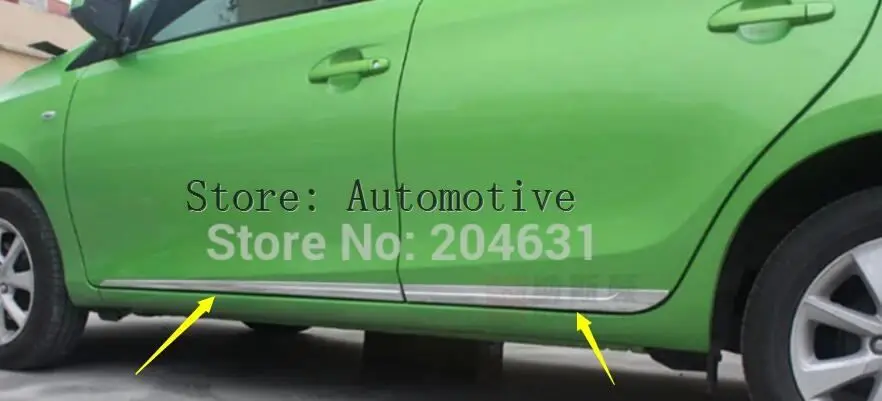 

For Toyota Yaris L 2014 2015 2016 2017 chrome Side Door Body Molding Streamer Stripe Cover Trim