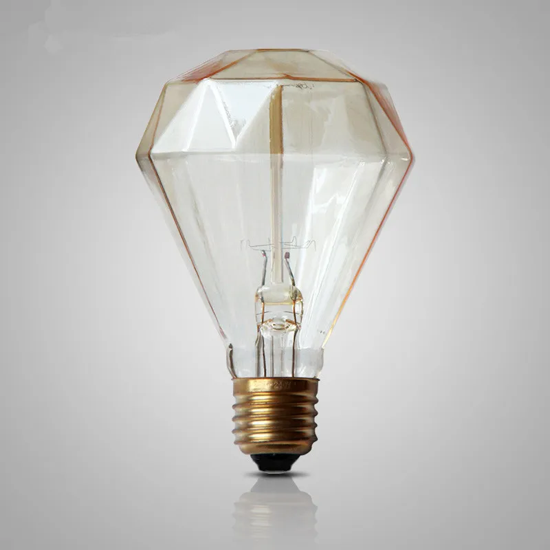 Ретро Edison led светильник лампы Алмазный G95 E27 40W 220V лампа накаливания Винтаж
