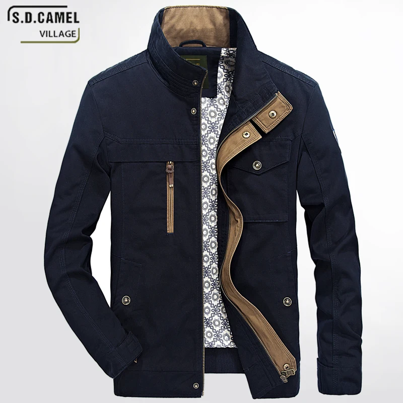 Spring Autumn Jacket Coat Male Military Army Jackets collar casual jacket 4XL Plus Size Men's100% Cotton Mens Caual | Мужская одежда
