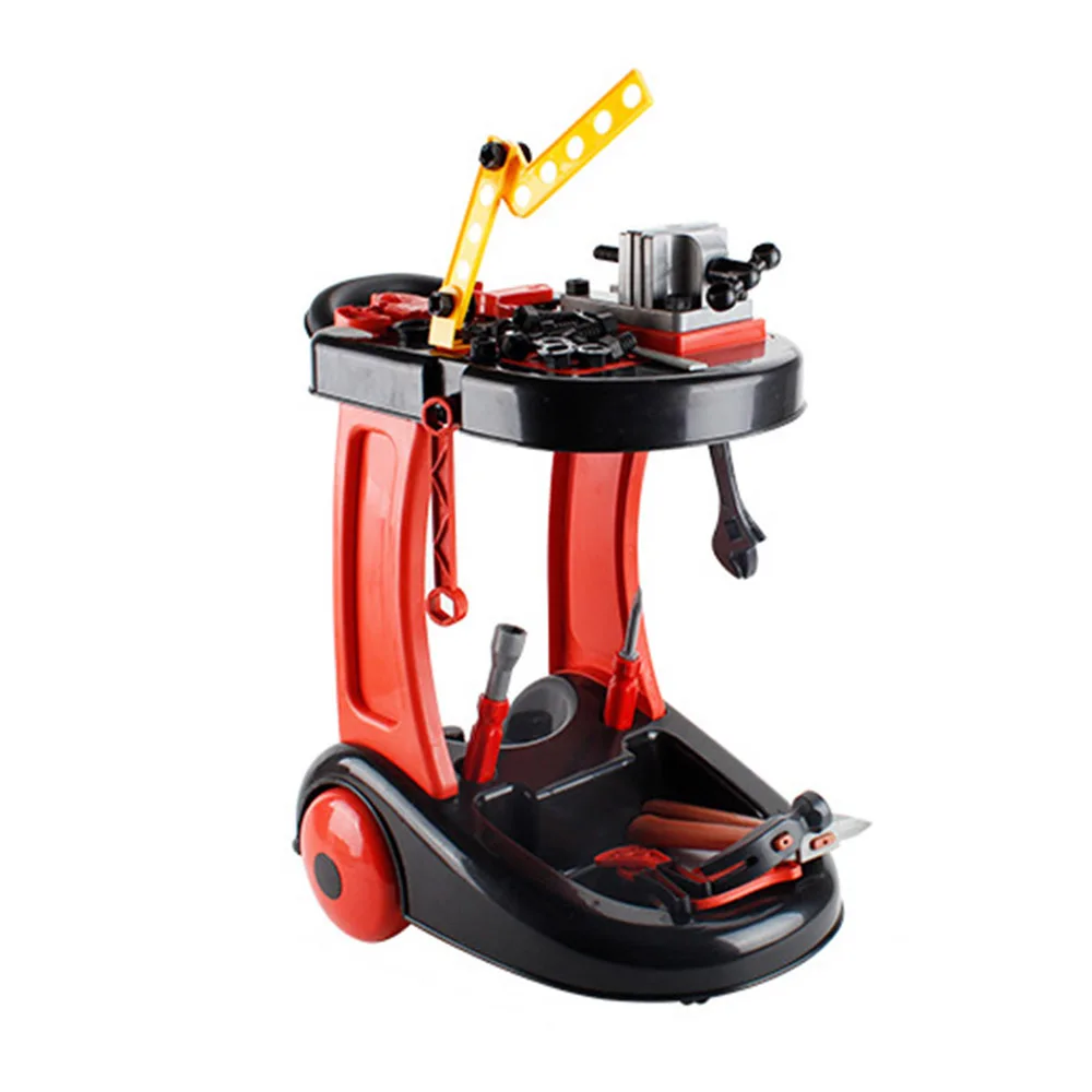 

Kids Trolley Model Toys Children Simulation Repair Tools Cart Toy Set Educational Pretend Play
