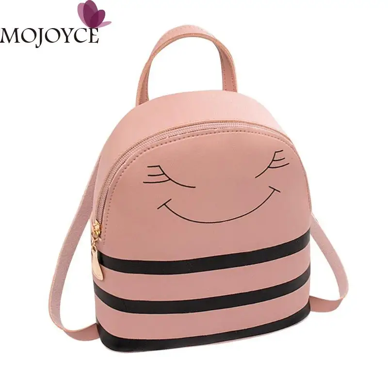 

Women Leather Backpack children backpack Cartoon Stripe Print mini backpack cute back pack backpacks for teenage girls small bag