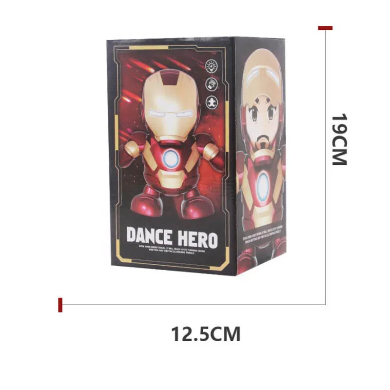 Светильник звук музыка робот танец Железный человек Marvel Мстители фигурка игрушка светодиодная игрушка-фонарик герой Железный человек электронная игрушка подарок