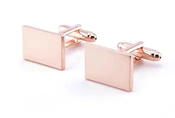 

10pairs/lot Rose Gold Rectangle Cufflinks Business Style Simple Fashion Bright Plain Cuff Links Cuff Button Men's Jewelry Gift