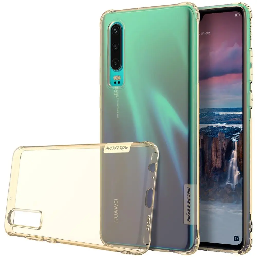 Прозрачный чехол для huawei P30 NILLKIN натуральный ТПУ, прозрачный мягкий чехол-накладка силиконовый чехол для huawei P30 - Цвет: Коричневый