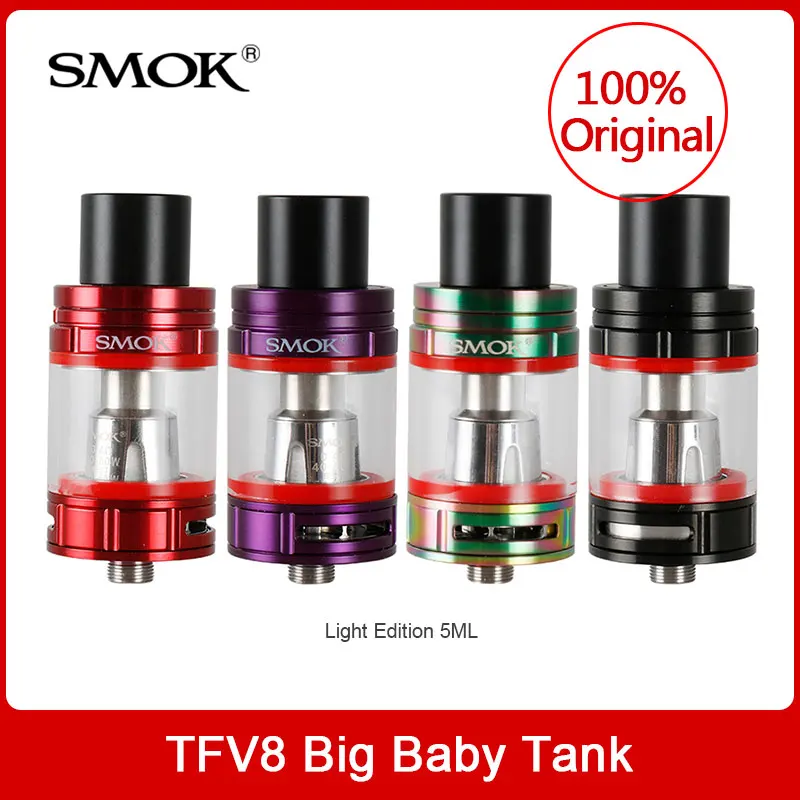 Original SMOK TFV8 Big Baby Light Edition Sub-Ohm Tank 5ML with V8 Baby-Q2/T8/X4 Coil Electronic cigarette tank Vaporizer
