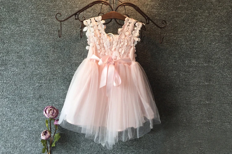Pudcoco/ г. Летнее модное кружевное фатиновое платье-пачка принцессы с цветочным рисунком для маленьких девочек, вечернее платье с открытой спиной от 2 до 7 лет, SS