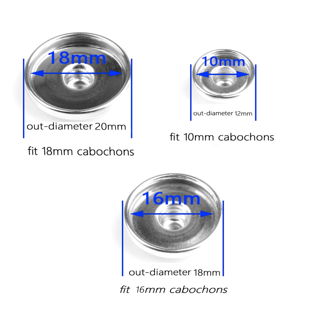 Outdime 12 мм 18 мм 20 мм металлическая кнопка для изготовления DIY печати стекла защелки Кабошоны Настройки Bezels ювелирные изделия