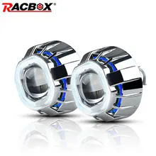 LHD 3,0 дюймов двойной ангельские глазки красный синий белый проектор Лен использовать H1 HID лампы адаптер подходит H4 H7 фар DIY модернизации биксенон