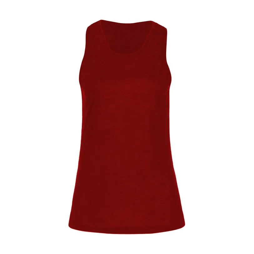 Майка для тренировок, майка, Женская Повседневная Свободная майка, женские топы, Базовая рубашка, женская блузка, 30AR13 - Цвет: Красный