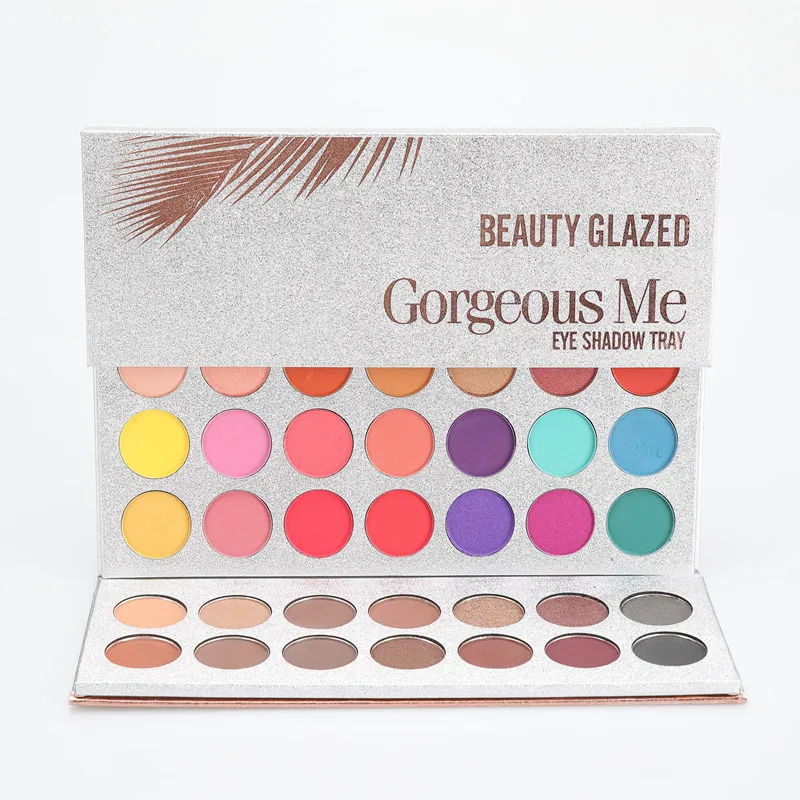 Günstig SCHÖNHEIT GLASIERTE 63 Farben Lidschatten Pallete Lange Anhaltende Matte Schimmer Glitter Pigment Einfach zu Tragen Augen Make Up Charming Palette