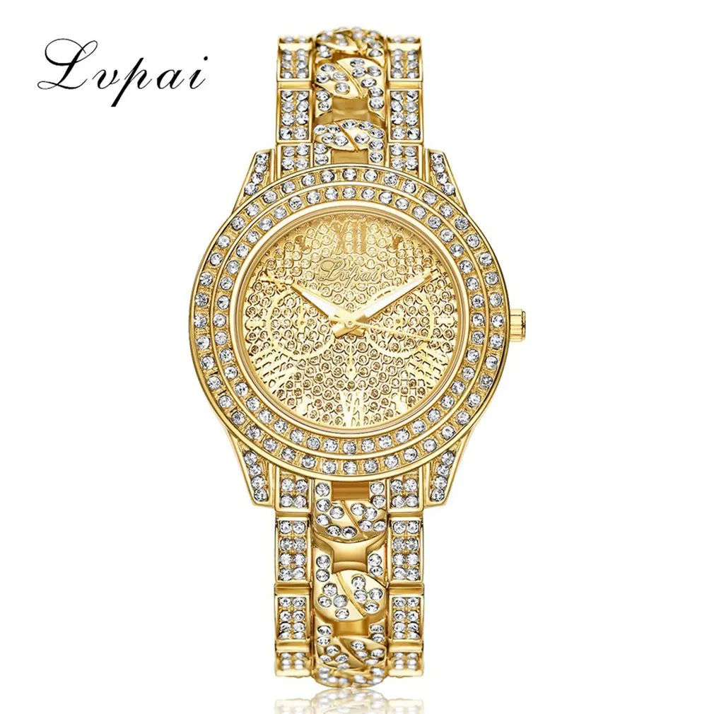 

Fashionable Alloy Watch Band Wrist Watch Casual Luxury Design Full Rhinestone Women Quartz Watches Gift