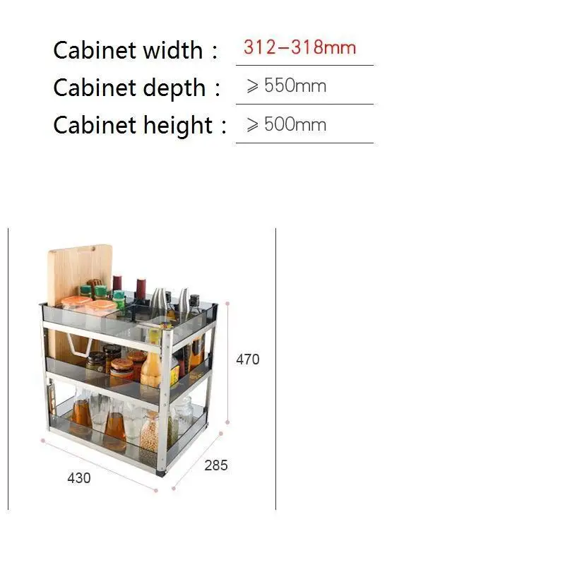 Ящик для Alacena Rack Cestas Para Organizar Аксессуары для посуды из нержавеющей стали кухонный Органайзер кухонный шкаф корзина - Цвет: Number  1