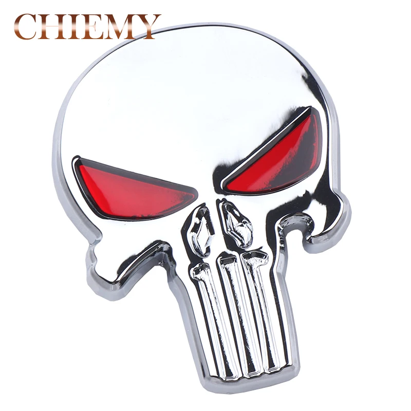 

1pcs Car styling 3D Metal Skull Body Emblem Car Motorcycle sticker Auto THE Punisher skull Skeleton Rear Badge laptop Bike decor