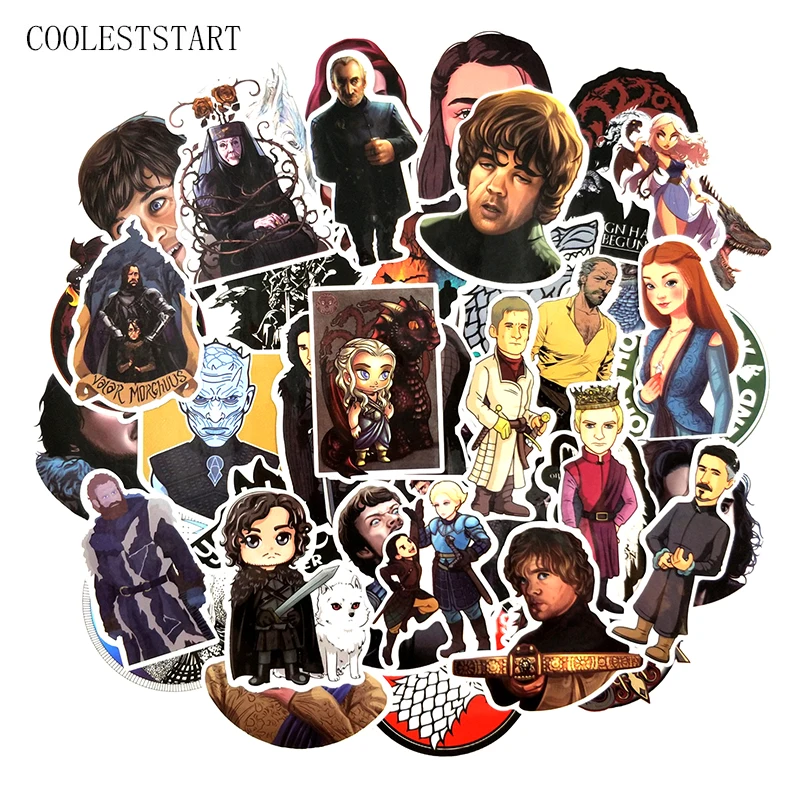 

60 Pcs/Pack American Fantasy tv Game of Thrones stickers For Laptop Refrigerator naklejki Motorcycle Skateboards Varys Sticker