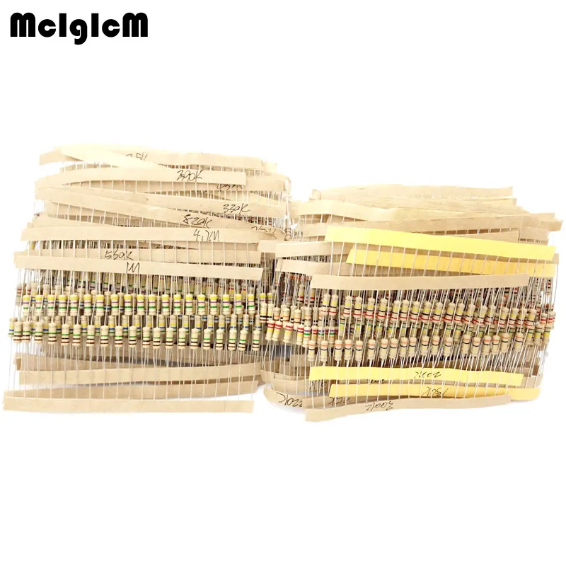 MCIGICM 1/2w пакет резисторов 121 значения x20pcs = 2420 шт. 0,33-4,7 M 5% полный спектр резисторы Ассортимент наборы электронных diy kit