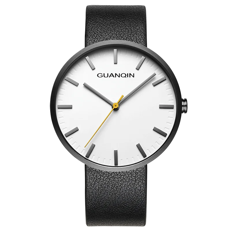 

GUANQIN GS19108 watches men luxury brand 2018 Brand Quartz Simple Watch Leather Watchband Male Waterproof relojes hombre