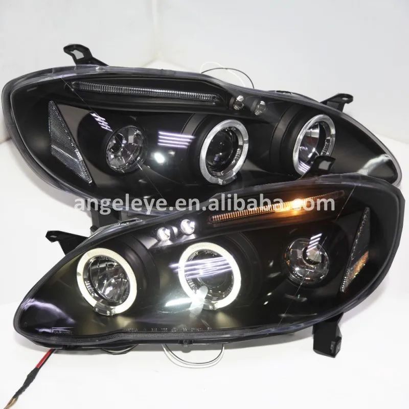 

LED Head lights For TOYOTA Corolla Altis 2001-2006 year LED Angel Eyes head lamp front light JY