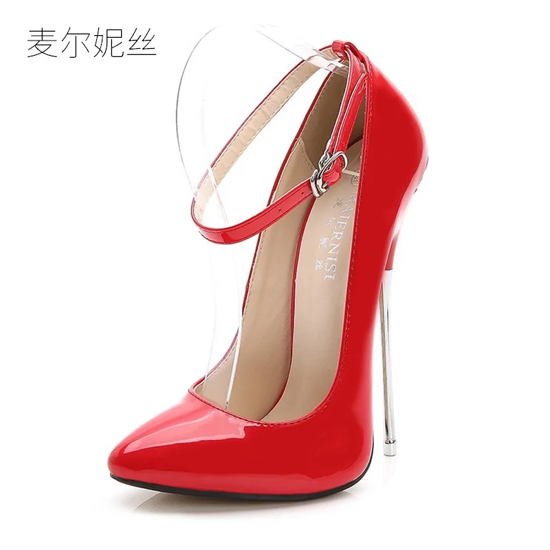 

2018 Plus Size 35-44 Red Patent leather Sexy High Heels for Women's Pumps with Shoes Woman Wedding Dress Ladies Party Evening