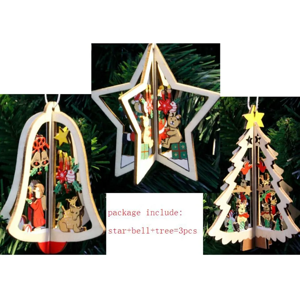 wooden five star christmas tree christmas bell hanging wooden five star christmas tree christmas bell hanging