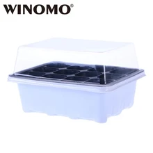 

WINOMO 18x14x6CM Seedling Tray Sprout Plate 12 Cavity Nursery Pots Tray Lids Box for Gardening Bonsai