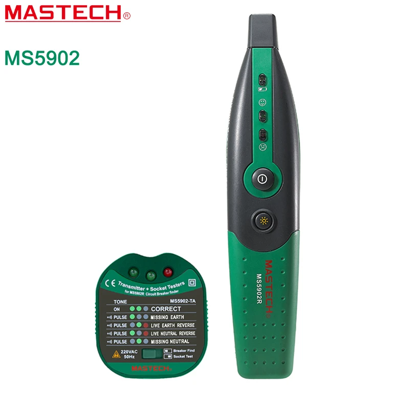 

MASTECH MS5902 Circuit Breaker LED Tester Finder CATII 600V Zeroline 220V EU Plug