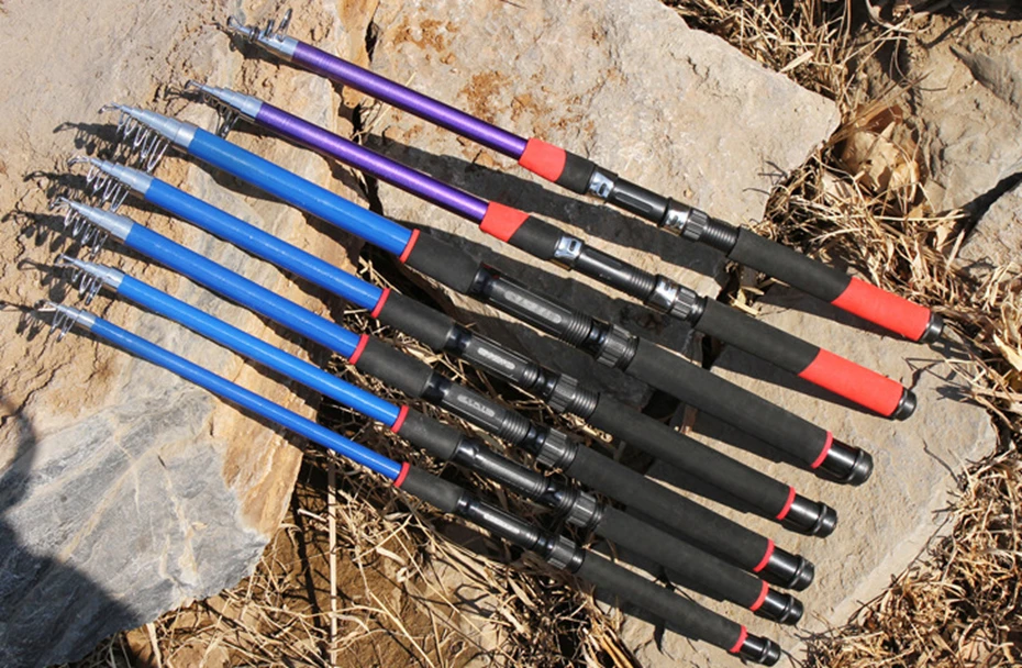 YINGTOUMAN 2PCS/LOT 1.8-3.6 m Carbon Fishing Rod Blue/Purple Adjustable Ultra Short and Super Hard Telescopic | Спорт и развлечения