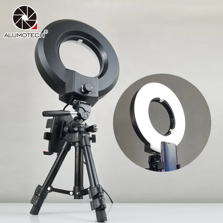 Alumotech 24W LED Light Tripod Stand Bracket for font b Smartphone b font Photography Selfie Video