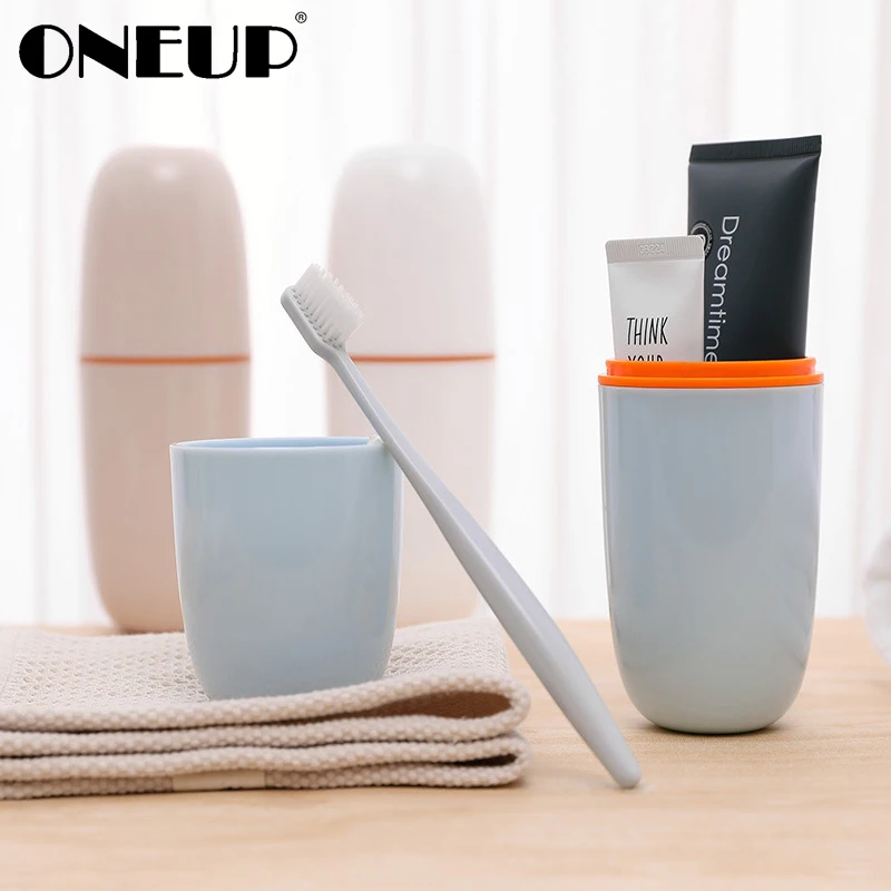 

ONEUP Creative Travel Wash Cup Toothpaste Toothbrush Storage Box Household Plastic Toiletries Portable Bathroom Accessories Sets