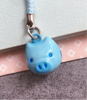 

New 50 pcs Cartoon pig Lovely Jingle Bells,Christmas Decoration,Cartoon Lanyard Accessories Bell key Chains H--92