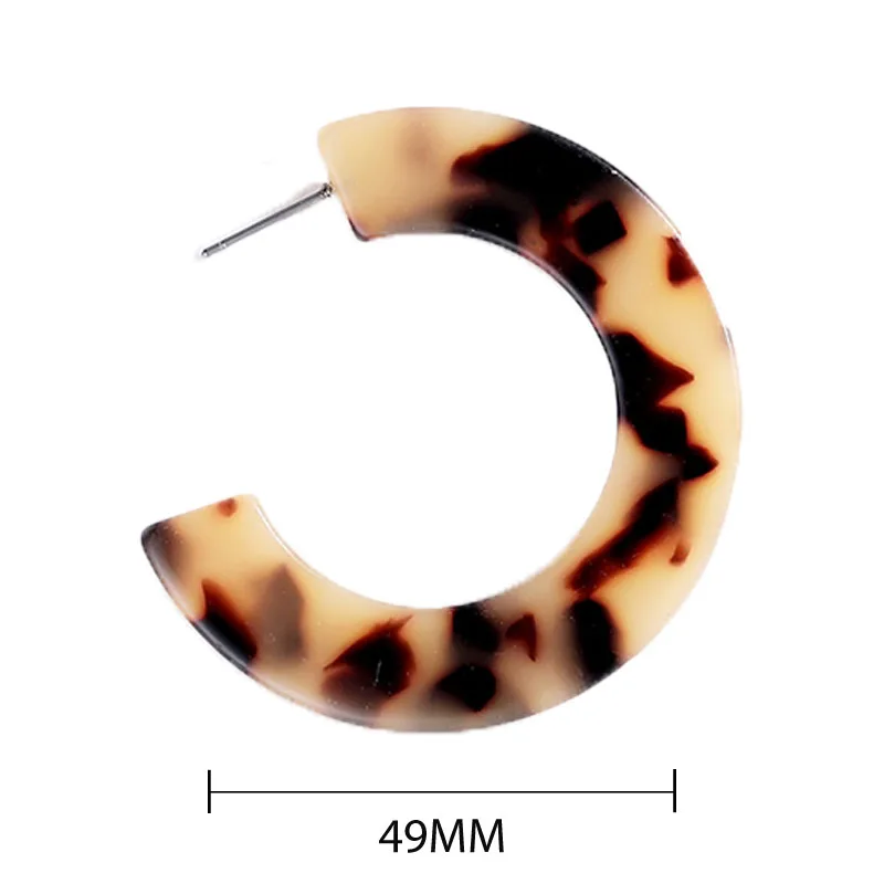 

Big Earrings Acrylic Geometric Shape C Earrings Hoop Earrings Boho Tortoiseshell Leopard Print orbellen Long Brinco Women Charm