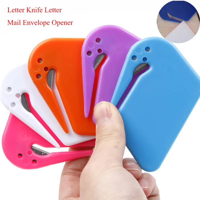 

Plastic Mini Letter Knife Sharp Mail Envelope Plastic Letter Opener Office Equipment Safety Paper Guarded Cutting Supplies