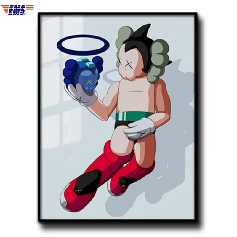 

OriginalFake Cartoon Astro Boy Aluminium Alloy Frame Wall Painting Creative Living Room Wall Art Decorations X1133
